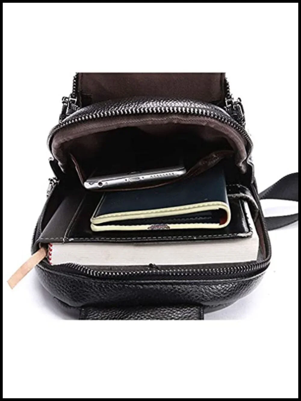 Genuine Leather Sling Chest Bag Crossbody Shoulder Backpack Daypack